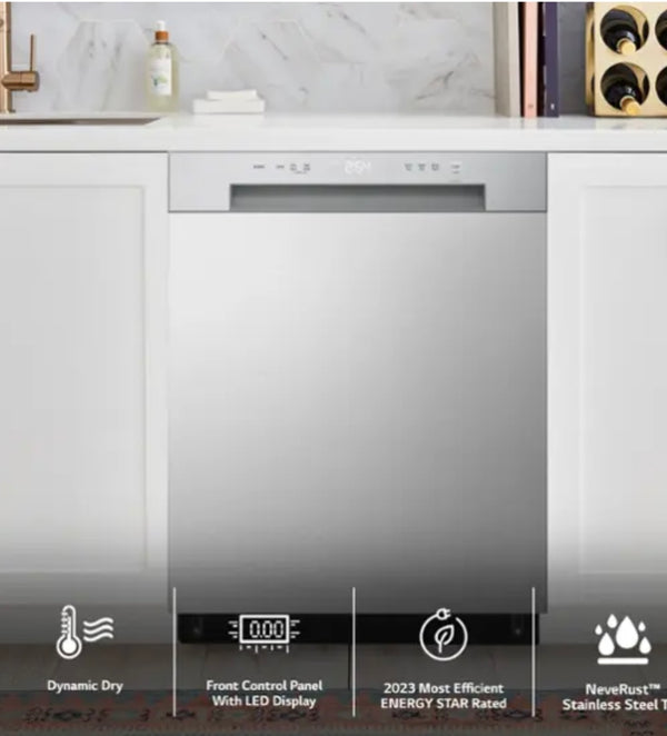 LG Front Control Dishwasher with NeveRust Stainless Steel Tub and Dynamic Dry